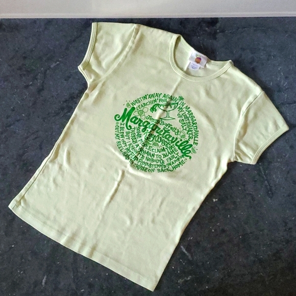 Y2K Jimmy Buffett's Margaritaville Fitted Tee Shirt, Vintage Lime Green Small S - Picture 4 of 6